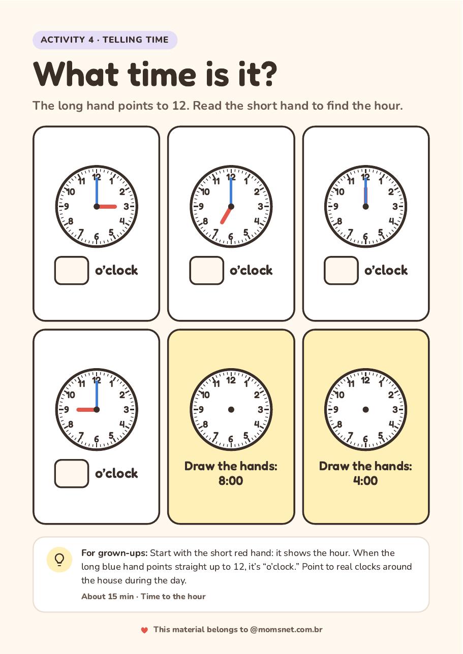 Activity preview: What time is it?