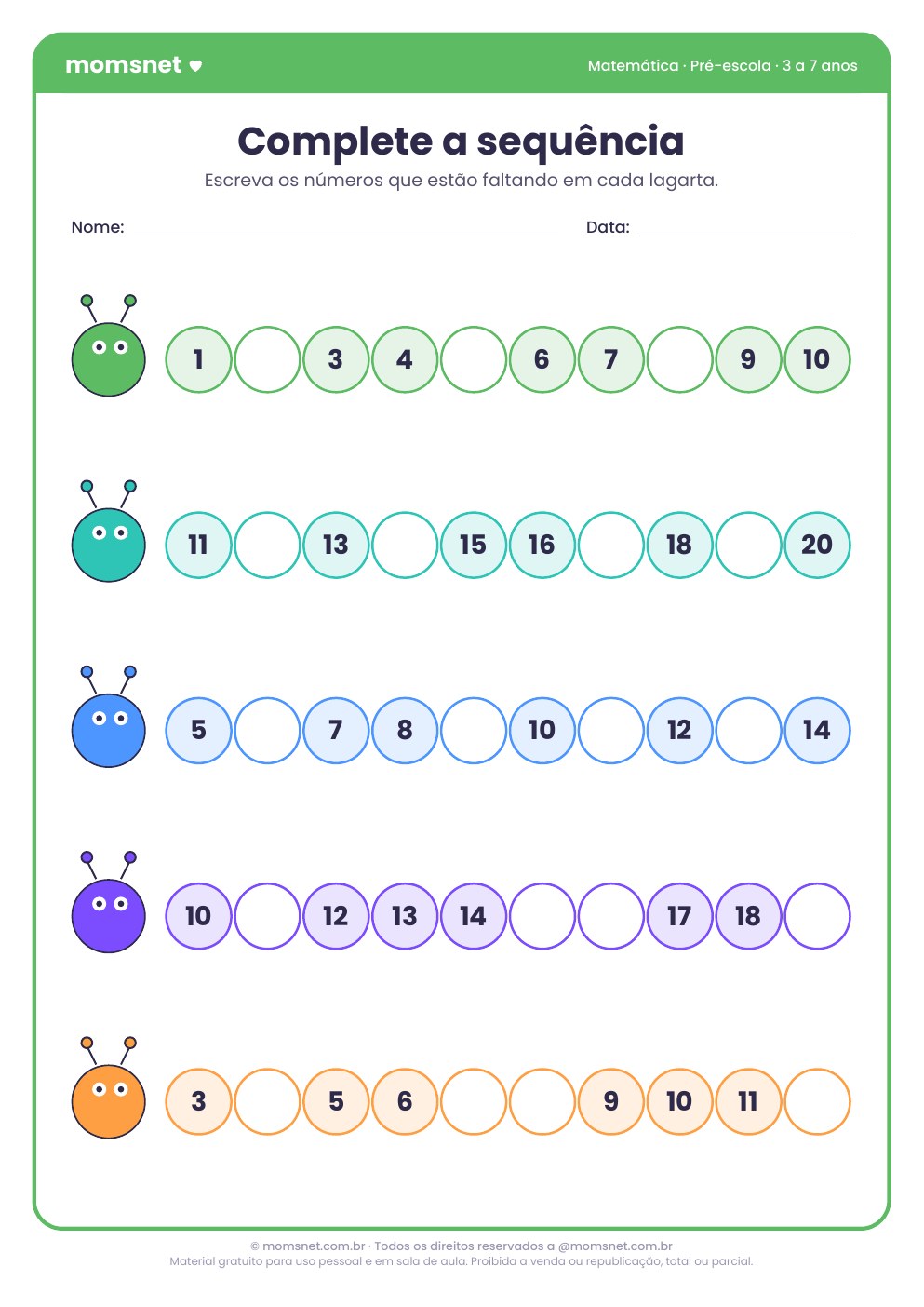 Complete a sequência