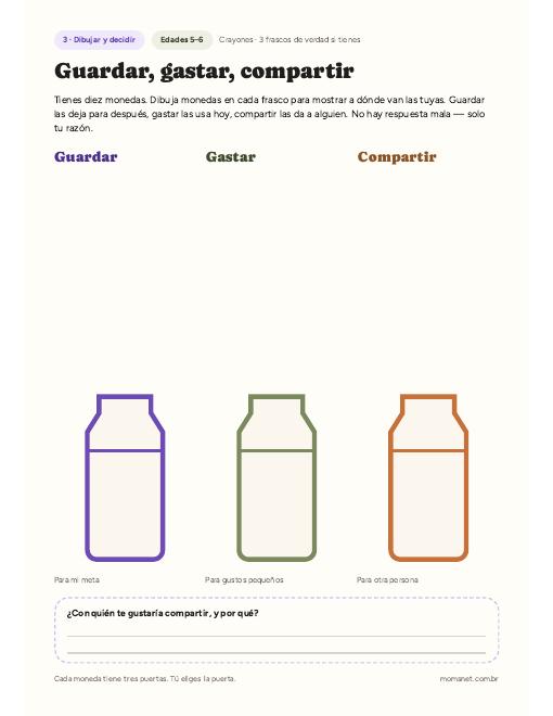 Guardar, gastar, compartir