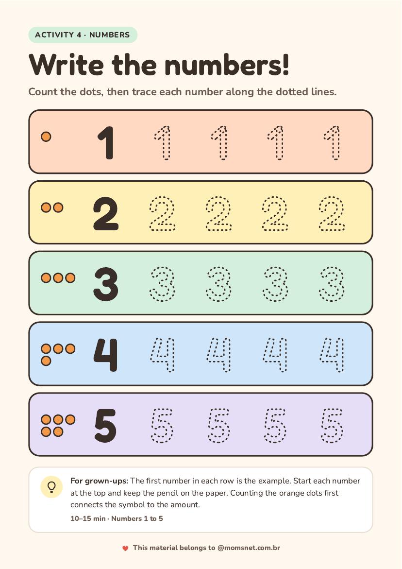 Activity preview: Write the numbers!