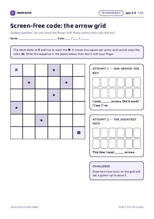 Screen-free coding grid