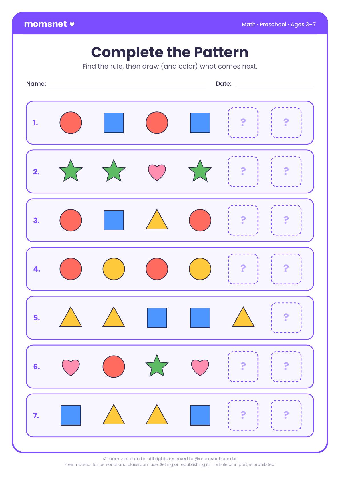 Complete the pattern