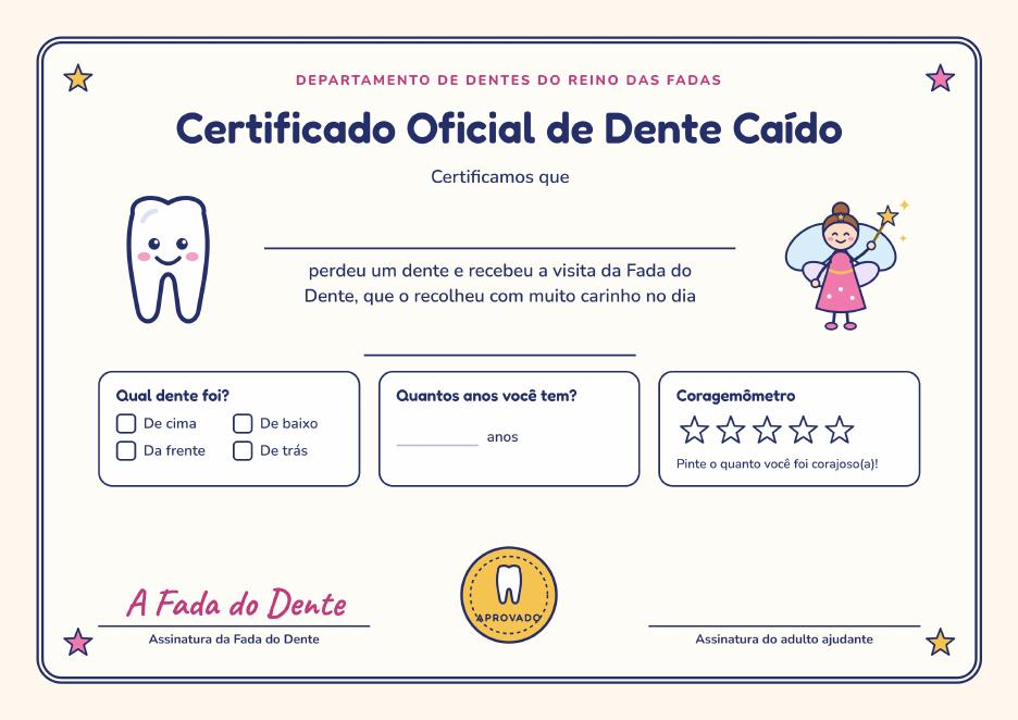 Certificado do dente perdido