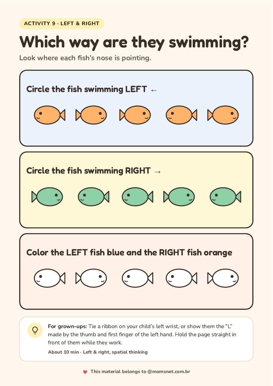 Activity preview: Which way are they swimming?
