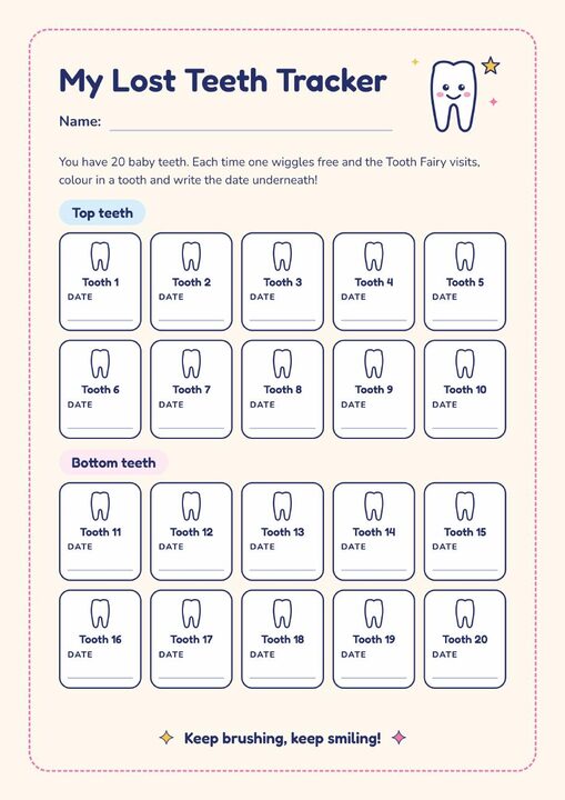 Lost teeth tracker