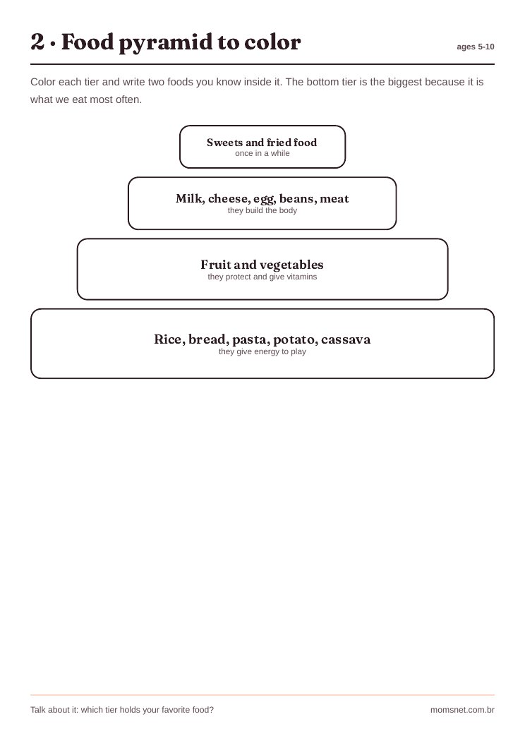 Food pyramid to color