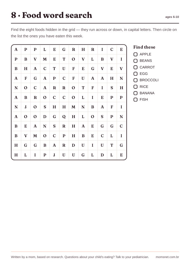 Food word search