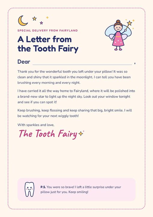 Letter from the Tooth Fairy