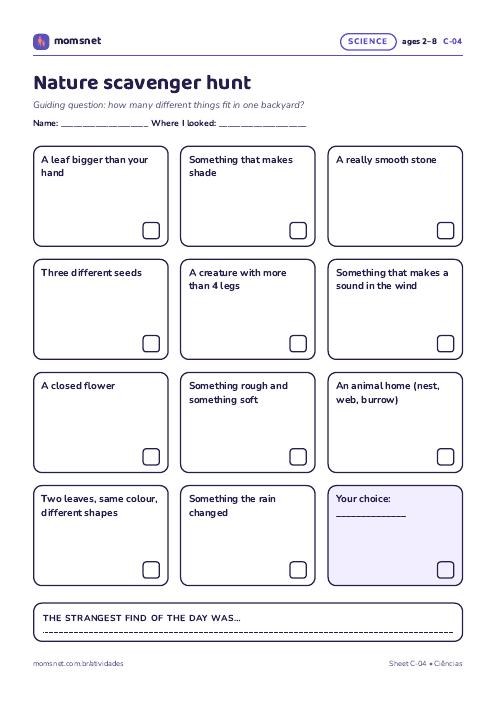 Nature scavenger hunt