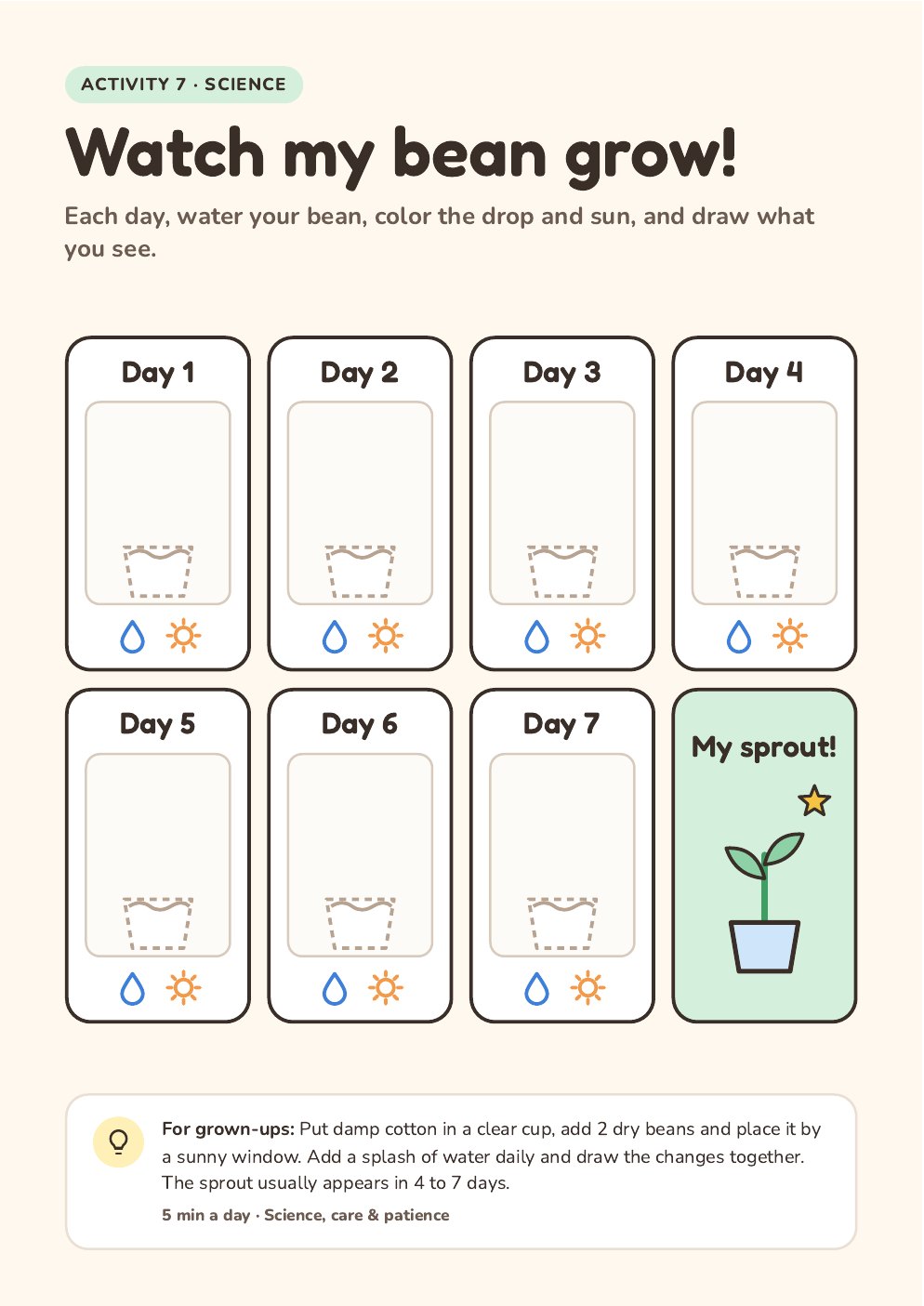 Activity preview: My bean diary