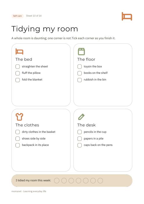 Tidying my room