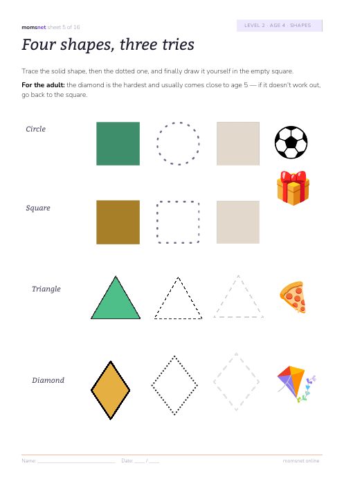 Four shapes, three tries