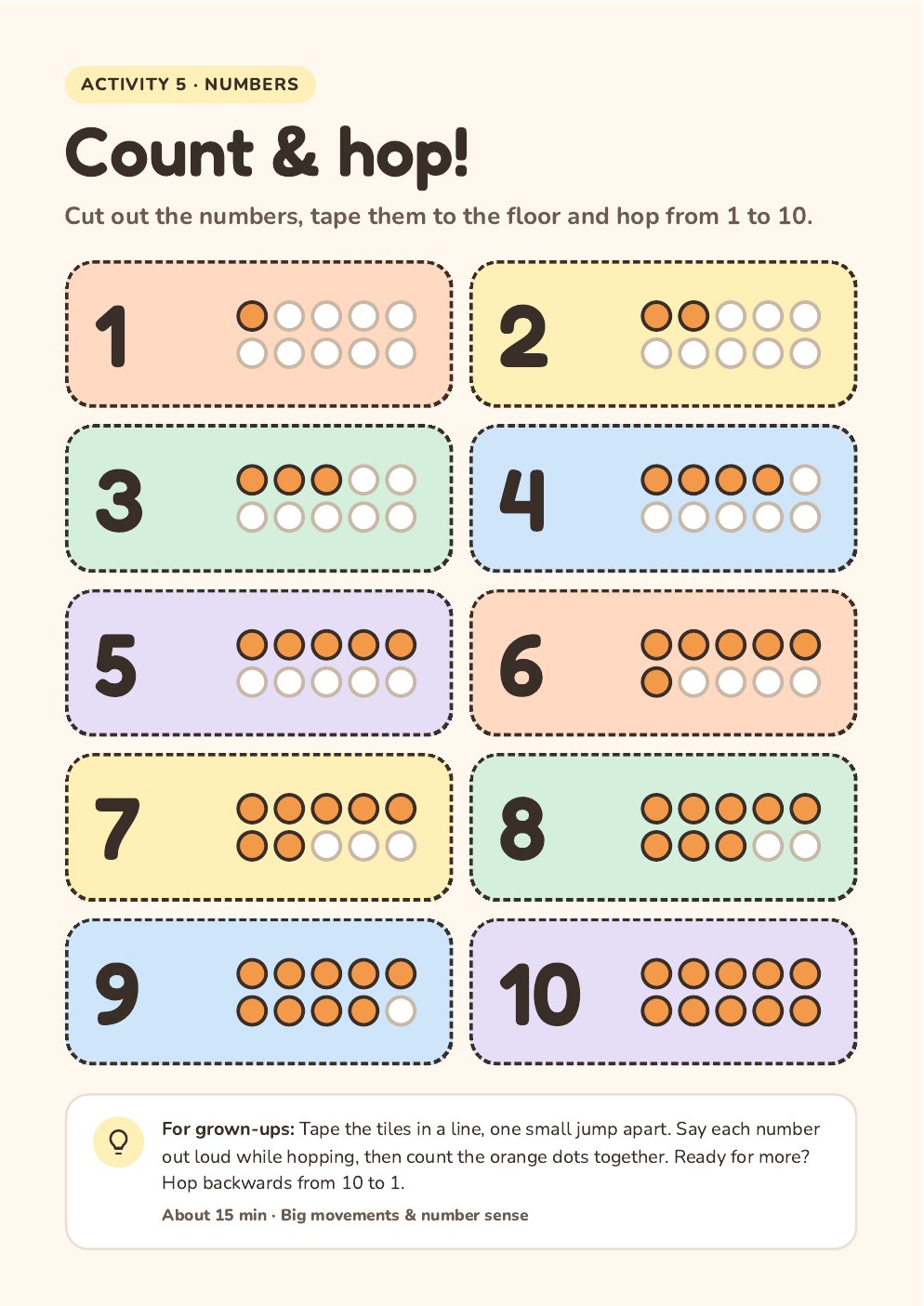 Activity preview: Count and hop