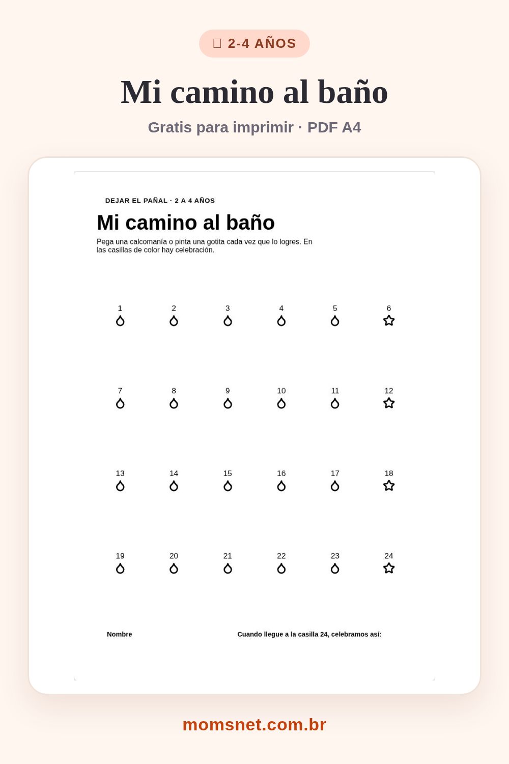 Mi camino al baño — Camino del control de esfínteres para celebrar cada logro.