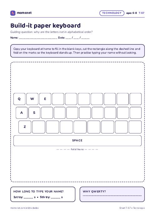 Paper keyboard model