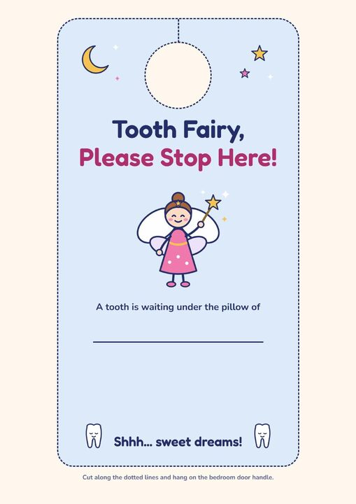 Tooth Fairy door hanger