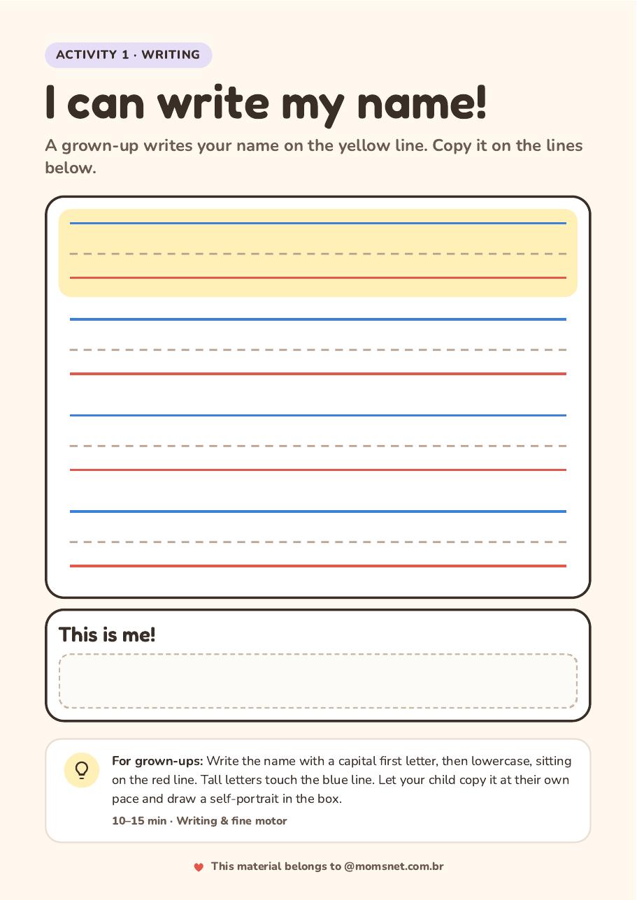 Activity preview: I can write my name!