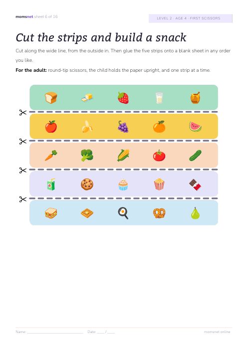 Cut the strips and build a snack
