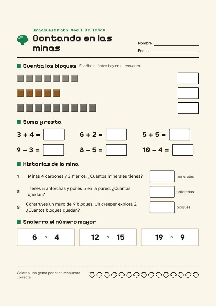Block Quest Math — Conjunto 1