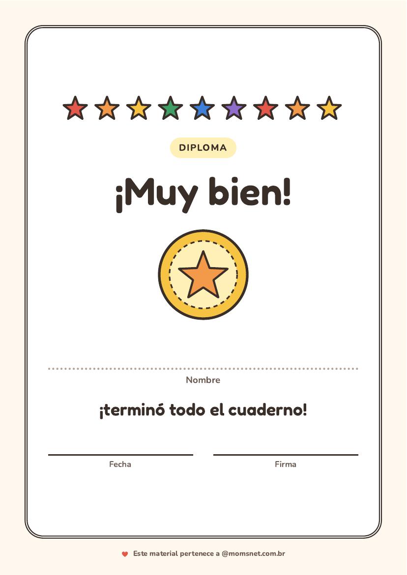 Vista previa de la actividad: Diploma ¡Muy bien!