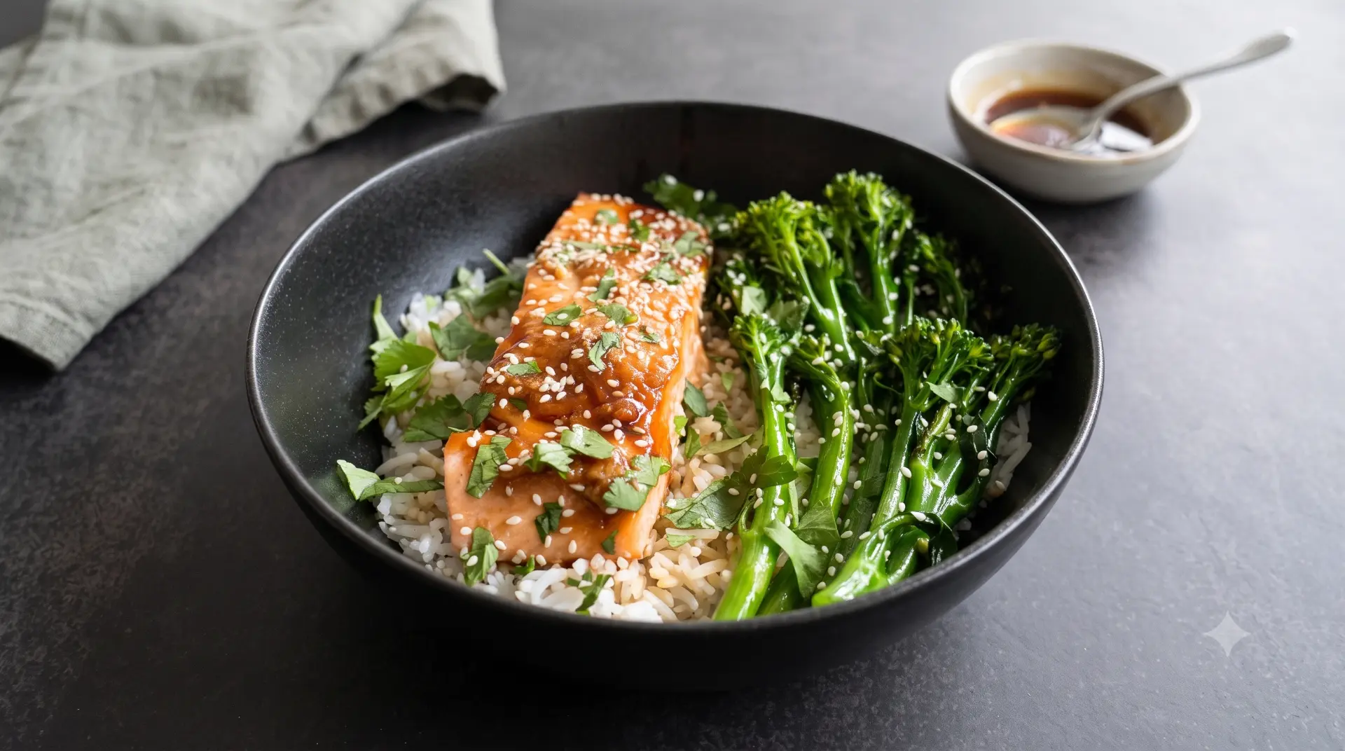 Salmão teriyaki para crianças