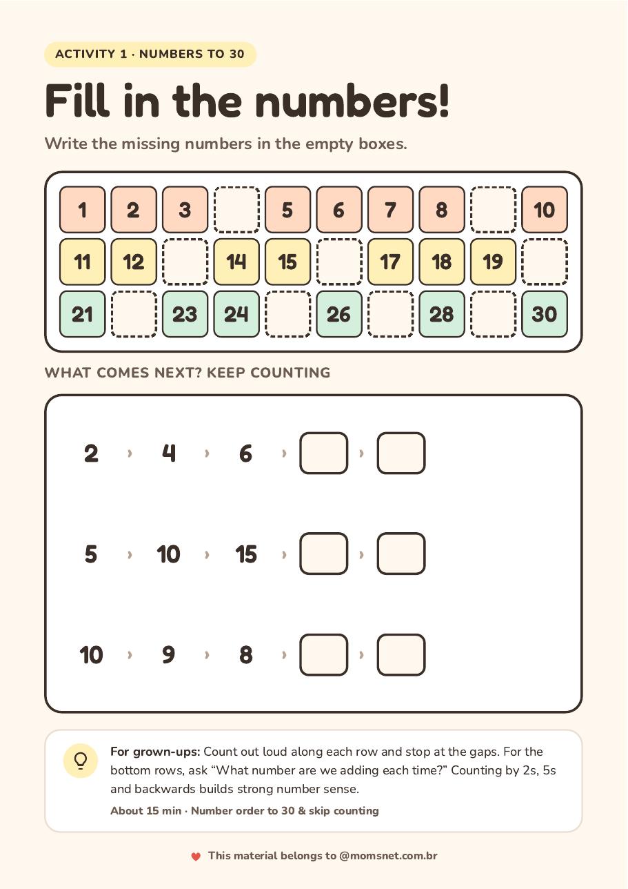 Activity preview: Fill in the numbers!