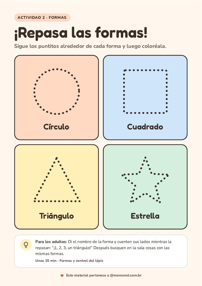 Vista previa de la actividad: ¡Repasa las formas!