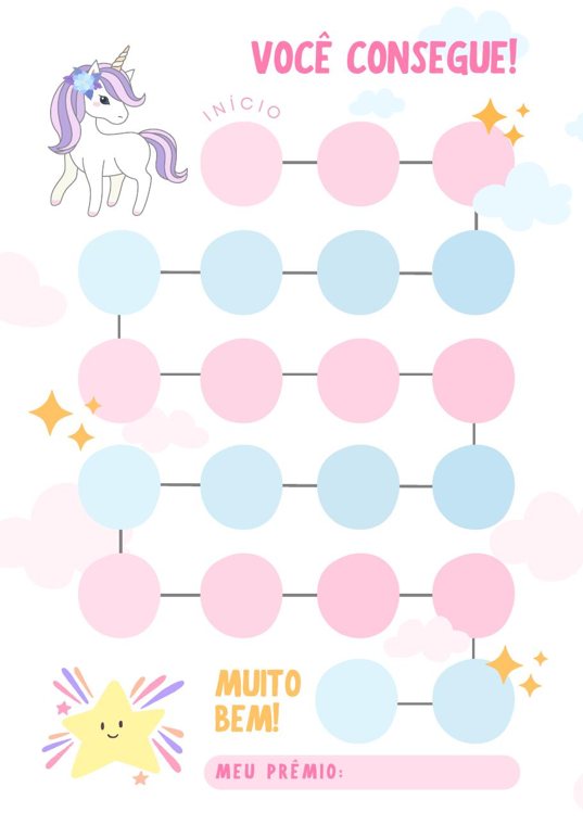Pink circle path with a unicorn and a star, from start to the prize